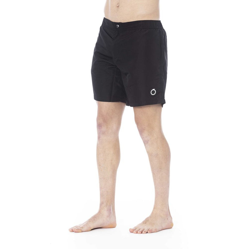 Trussardi Beachwear Black Polyester Men Swim Trunk