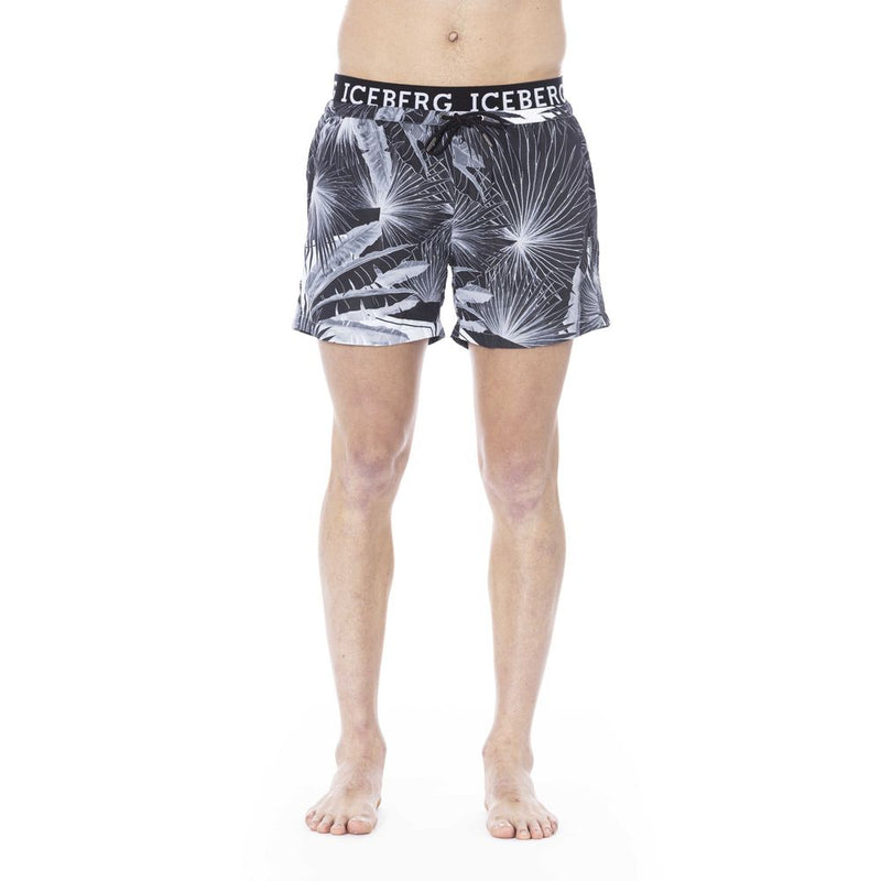 Iceberg Black Polyester Men Swim Trunk