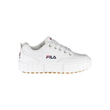 Fila Chic White Wedge Sneakers with Embroidered Detail