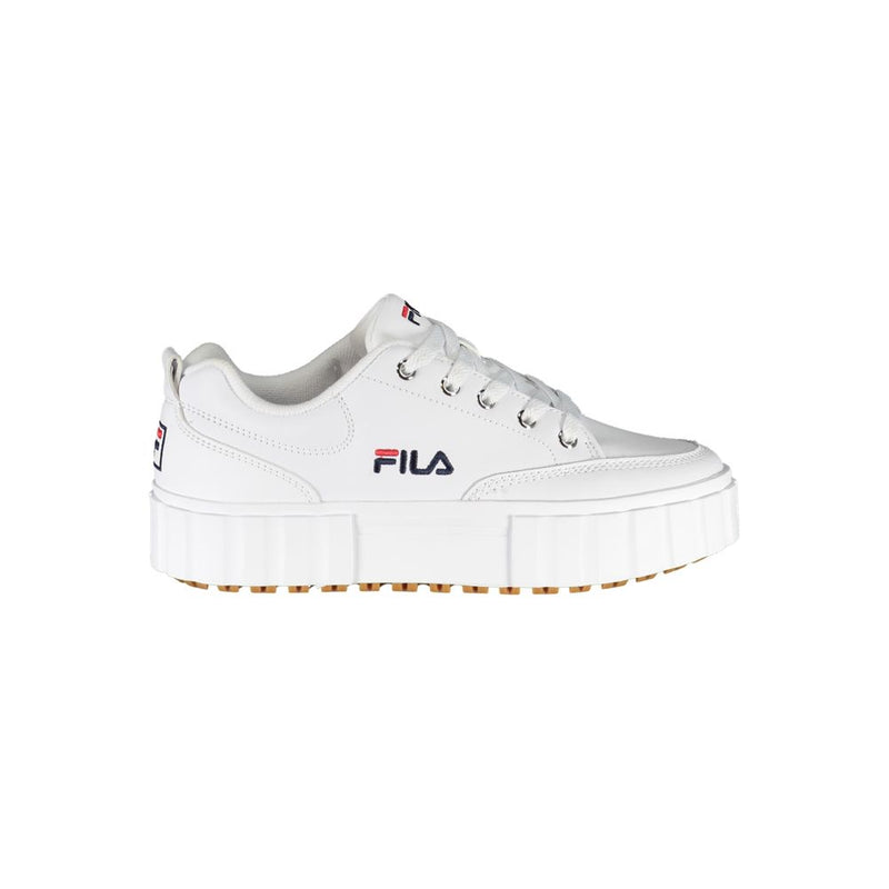 Fila Chic White Wedge Sneakers with Embroidered Detail