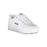 Fila Chic White Wedge Sneakers with Embroidered Detail