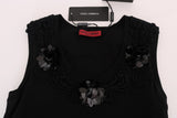 Dolce & Gabbana Black Floral Sequined Cami Blouse