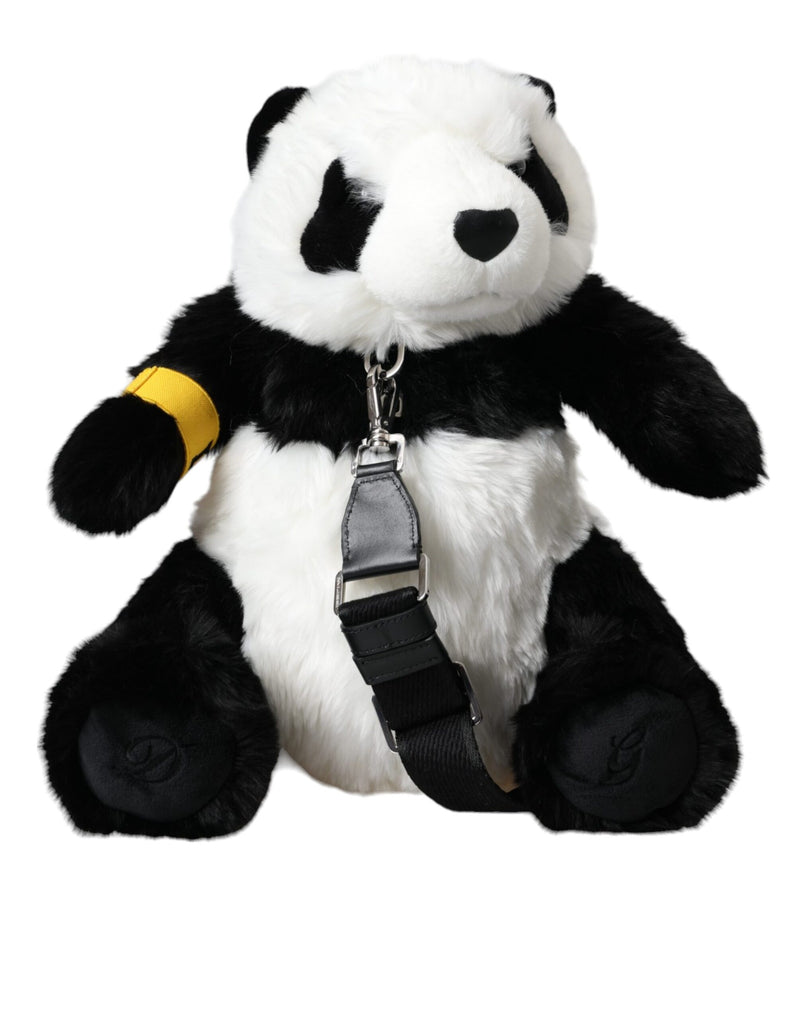 Dolce & Gabbana Black White Eco-Fur Animal Panda Shoulder Bag