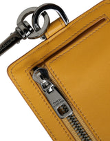 Dolce & Gabbana Orange Calf Leather Credit Card Holder Clip On Wallet