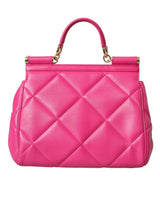 Dolce & Gabbana Pink Quilted Leather SICILY Shoulder Purse Satchel Bag