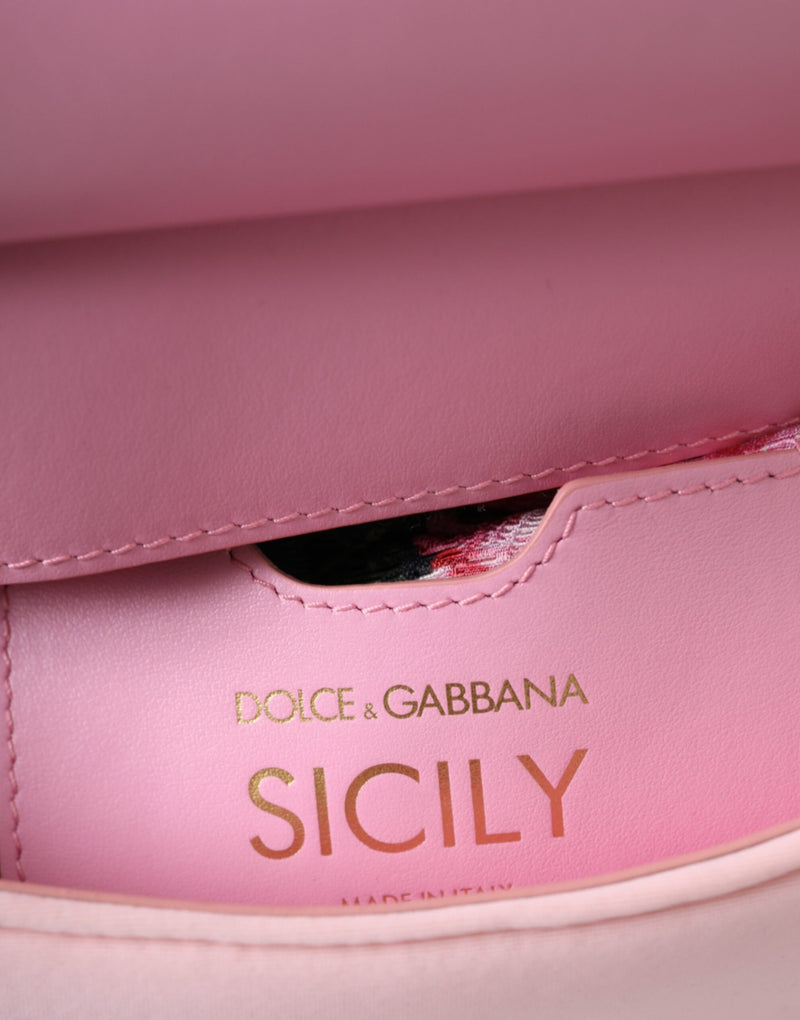 Dolce & Gabbana Pink SICILY Neoprene Top Handle Shoulder Satchel Bag