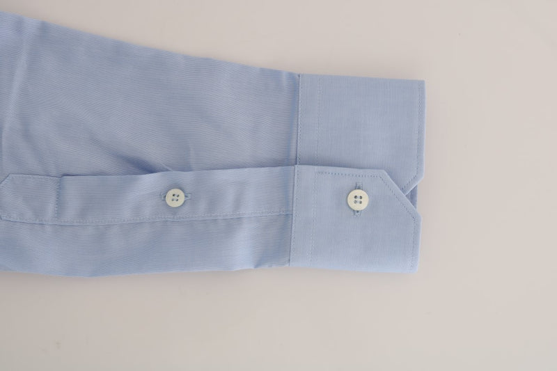 Cavalli Light Blue Cotton Dress Shirt