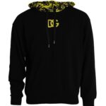 Dolce & Gabbana Black Logo Cotton Hooded Sweatshirt Sweater