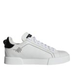 Dolce & Gabbana White Leather Portofino Low Top Sneakers Shoes