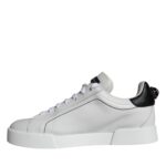 Dolce & Gabbana White Leather Portofino Low Top Sneakers Shoes