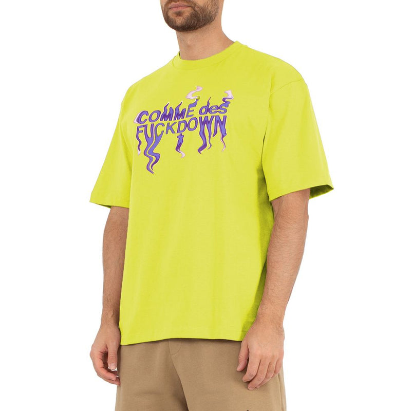 Comme Des Fuckdown Yellow Cotton T-Shirt