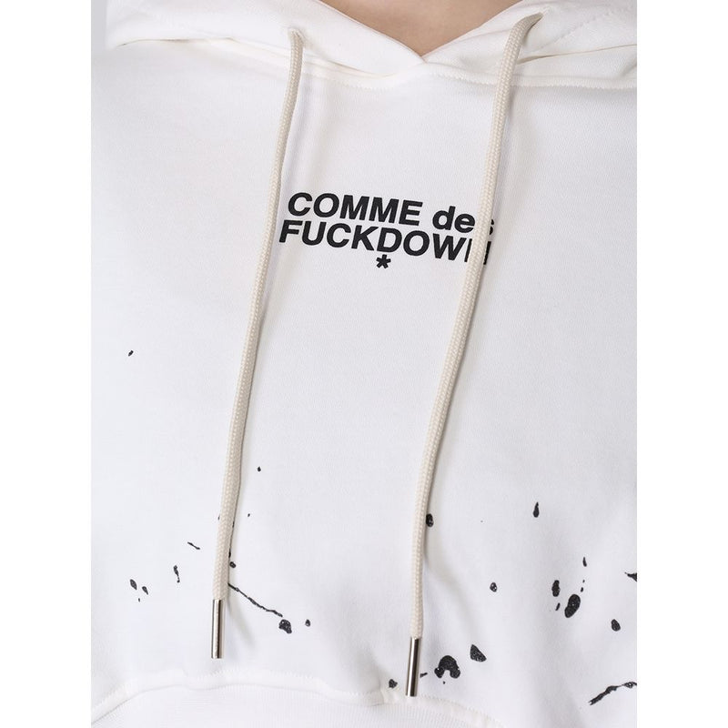 Comme Des Fuckdown White Cotton Sweater