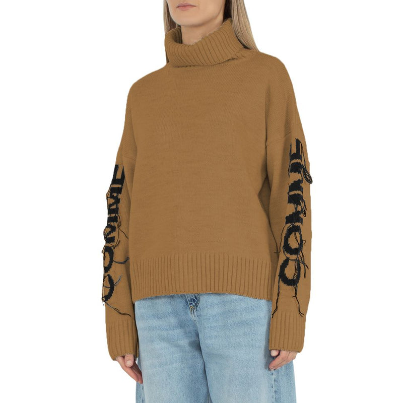 Comme Des Fuckdown Brown Acrylic Sweater