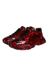 Dolce & Gabbana Red Leopard Daymaster Low Top Sneakers Shoes