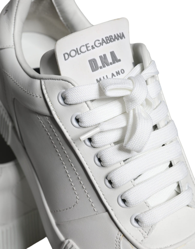 Dolce & Gabbana White Miami Leather Low Top Sneakers Shoes