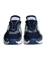 Dolce & Gabbana Blue White Daymaster Crochet Low Top Sneakers Shoes