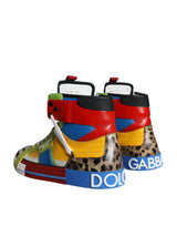 Dolce & Gabbana Multicolor Leather High Top Sneakers Shoes