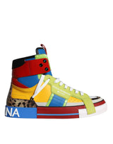 Dolce & Gabbana Multicolor Leather High Top Sneakers Shoes