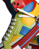 Dolce & Gabbana Multicolor Leather High Top Sneakers Shoes