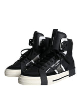 Dolce & Gabbana Black White Lace Up High Top Sneakers Shoes