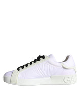 Dolce & Gabbana White Portofino Logo Low Top Trainers Sneakers Shoes