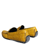 Dolce & Gabbana Yellow Leather Slip Mocassin Loafers Shoes