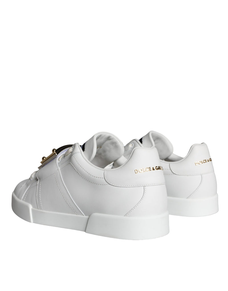 Dolce & Gabbana White Portofino Logo Plaque Sneakers Shoes