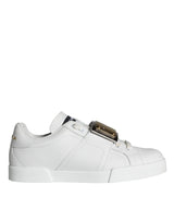 Dolce & Gabbana White Portofino Logo Plaque Sneakers Shoes