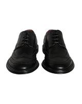 Dolce & Gabbana Black Leather Oxford Wingtip Formal Men Shoes