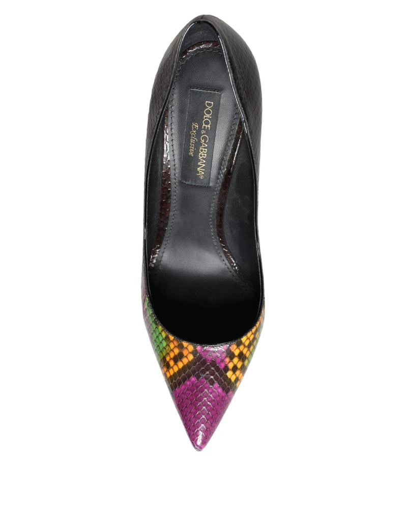 Dolce & Gabbana Multicolor Exotic Leather Heels Pumps Shoes