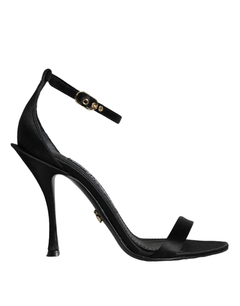 Dolce & Gabbana Black KEIRA Heels Ankle Strap Sandals Shoes