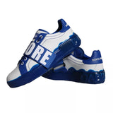 Dolce & Gabbana White Blue Amore Print Leather Sneakers Shoes