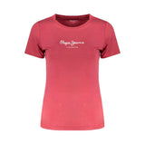 Pepe Jeans Red Cotton Tops & T-Shirt