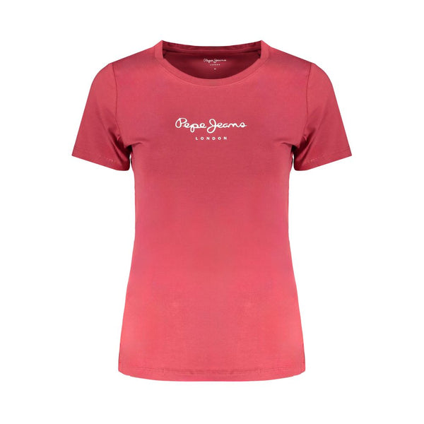 Pepe Jeans Red Cotton Tops & T-Shirt