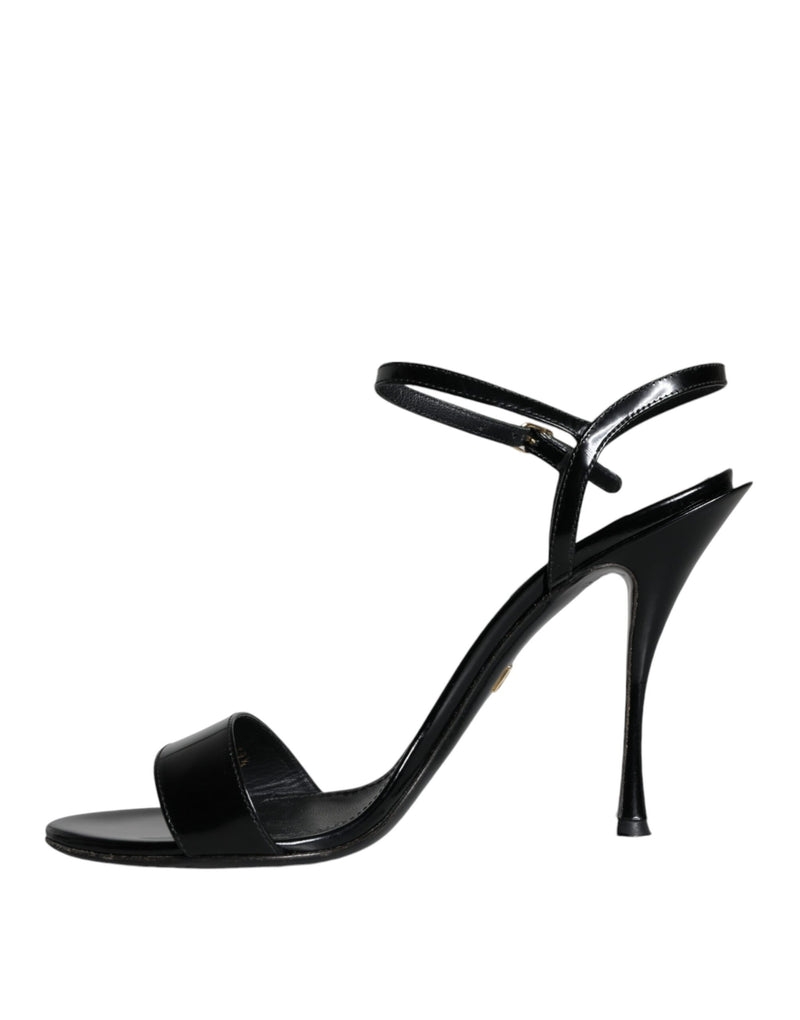 Dolce & Gabbana Black KEIRA Heels Ankle Strap Sandals Shoes