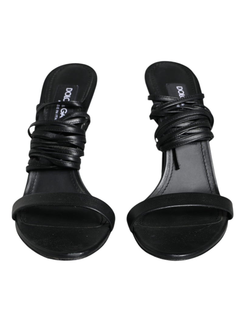 Dolce & Gabbana Black Keira Sandals Stilettos Strap Shoes