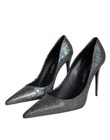 Dolce & Gabbana Multicolor Strass Leather Heels Pumps Shoes