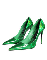 Dolce & Gabbana Green Patent Leather High Heels Pumps Shoes