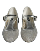 Dolce & Gabbana Silver Mesh Crystal Mary Jane Pumps Shoes