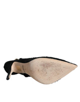 Dolce & Gabbana Black Taormina Lace Bellucci Slingbacks Shoes