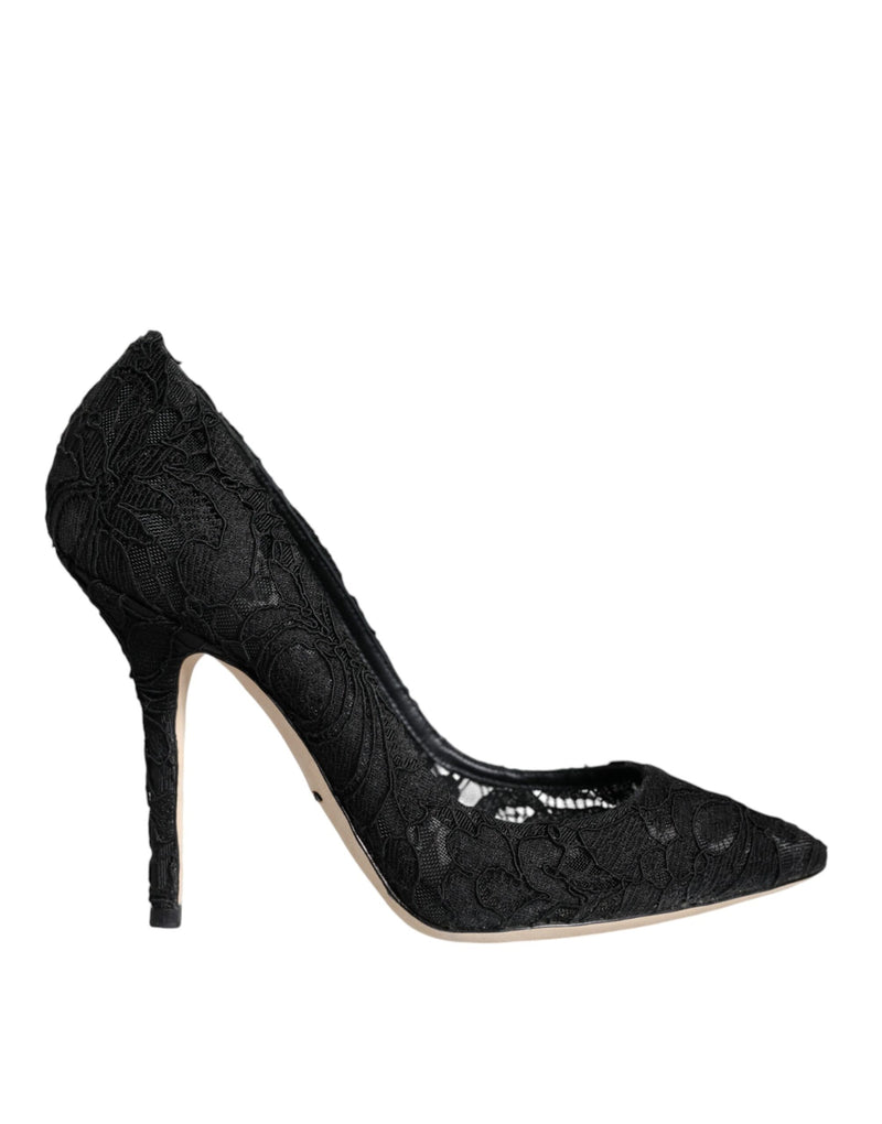 Dolce & Gabbana Black Taormina Lace Bellucci Pumps Shoes