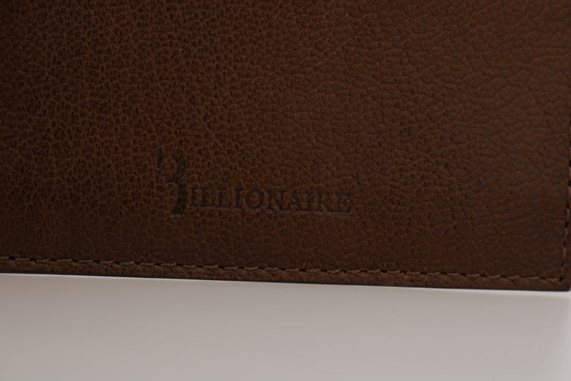 Billionaire Italian Couture Elegant Leather Men's Wallet in Brown