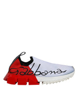 Dolce & Gabbana Red White Logo Sorrento Sneakers Shoes