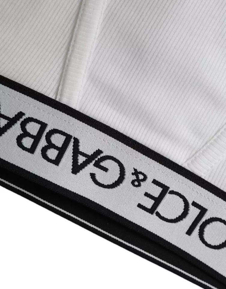 Dolce & Gabbana White Cotton Stretch Branded Logo Underwear