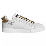 Dolce & Gabbana White Leather Portofino Low Top Sneakers Shoes