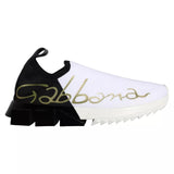 Dolce & Gabbana Black White Logo Sorrento Sneakers Shoes