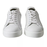 Dolce & Gabbana White Leather Portofino Low Top Sneakers Shoes