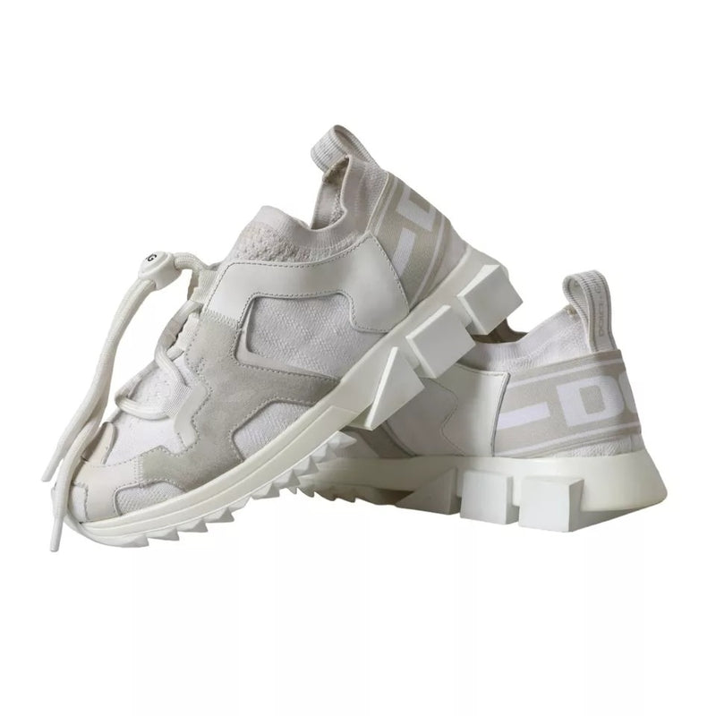 Dolce & Gabbana White Mesh Sorrento Trekking Sneakers Shoes