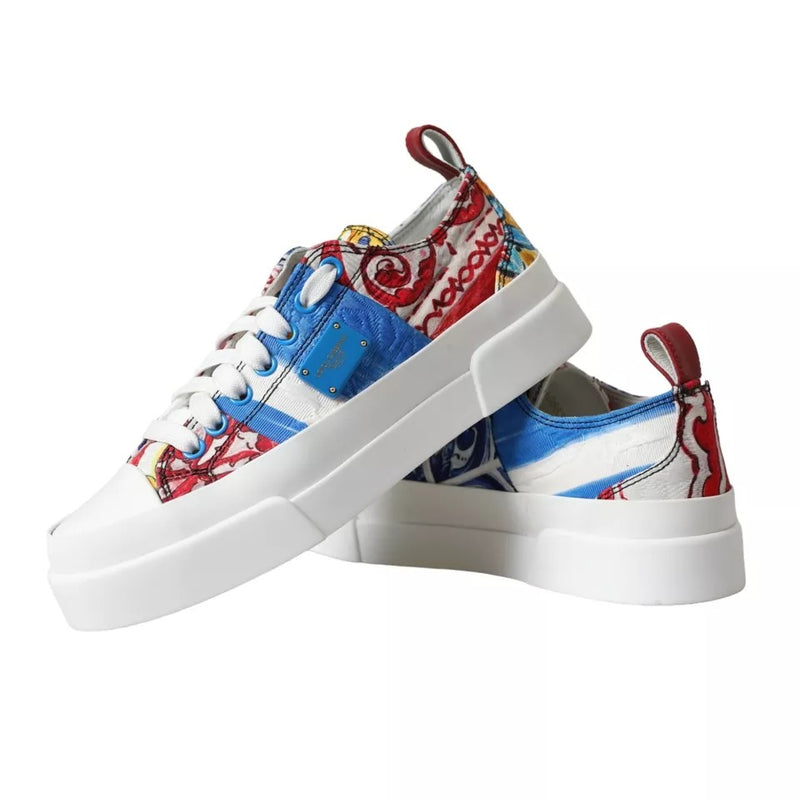 Dolce & Gabbana Multicolor Patchwork Low Top Sneakers Shoes