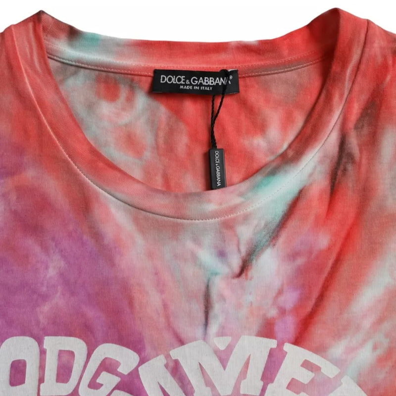 Dolce & Gabbana Multicolor Tie Dye Cotton Round Neck T-shirt